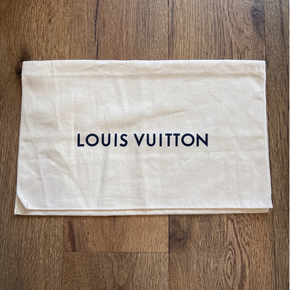 Louis Vuitton Cream Cotton Dust Bag Large Fold Over Logo Sleeve 15x10.5" D21313